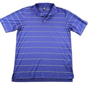 Footjoy Shirt Mens Large Purple Stripes Cantigny Golf Preppy Office Career READ